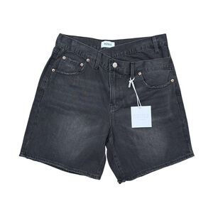 NWT Anthropologie Pistola Shorts Black Jean High Rise Bermuda Criss Cross Sz. 28